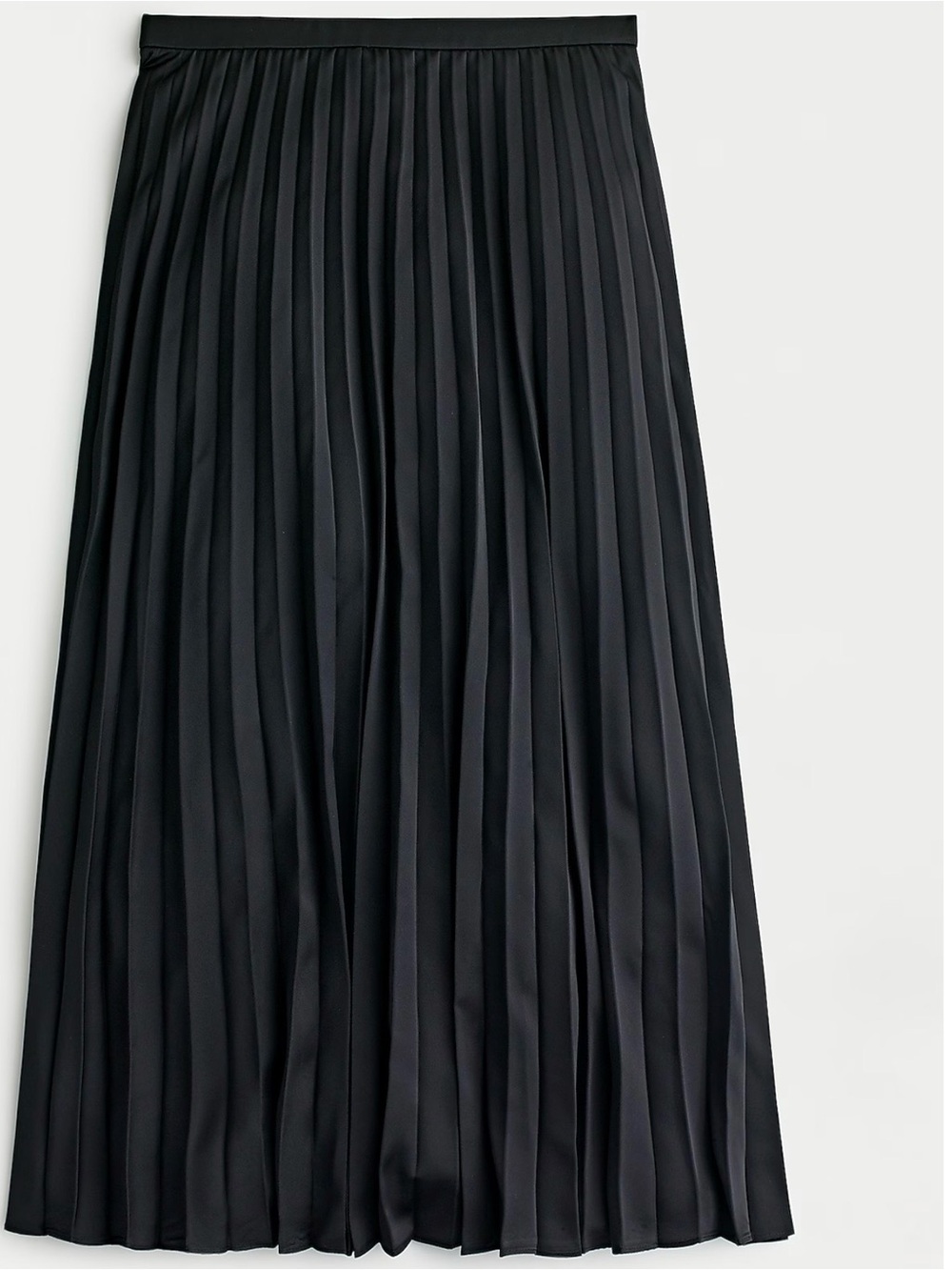 J. Crew Black Pleated Midi Skirt